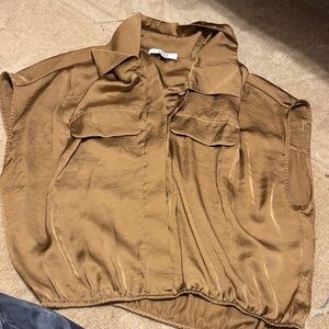 Women's Brown Silk-like Blouse